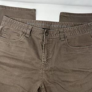 PrAna Men's Bridger Jean Mud Taupe Brown Pants 36 x 30‎ Stretch Slim Fit Organic